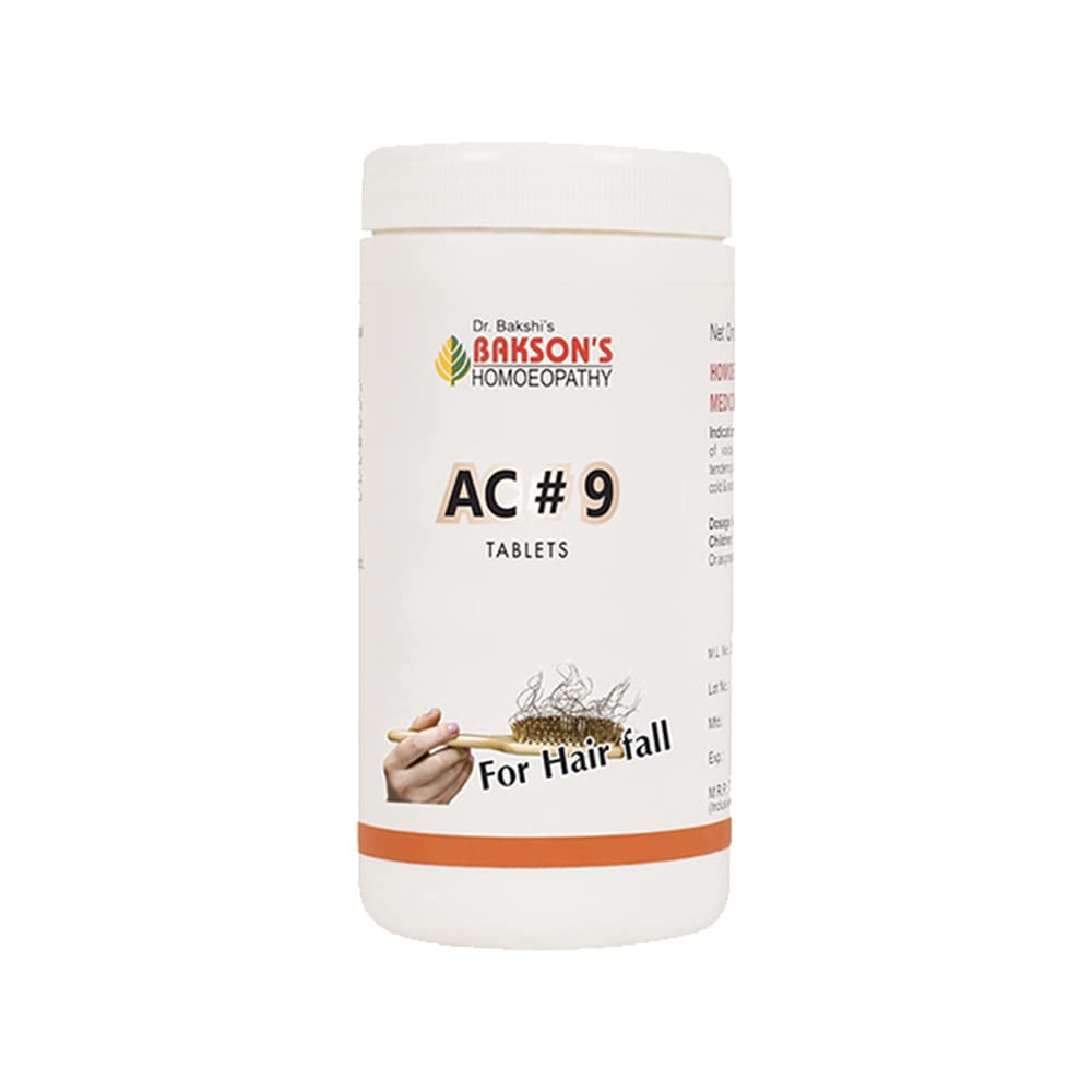 Bakson's Homoeopathy AC #9 tablets pack with 200 tablets