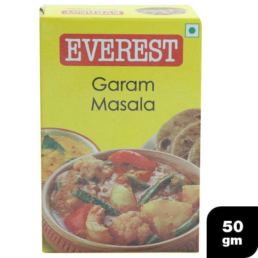Front view of Everest Garam Masala 50g box pack
