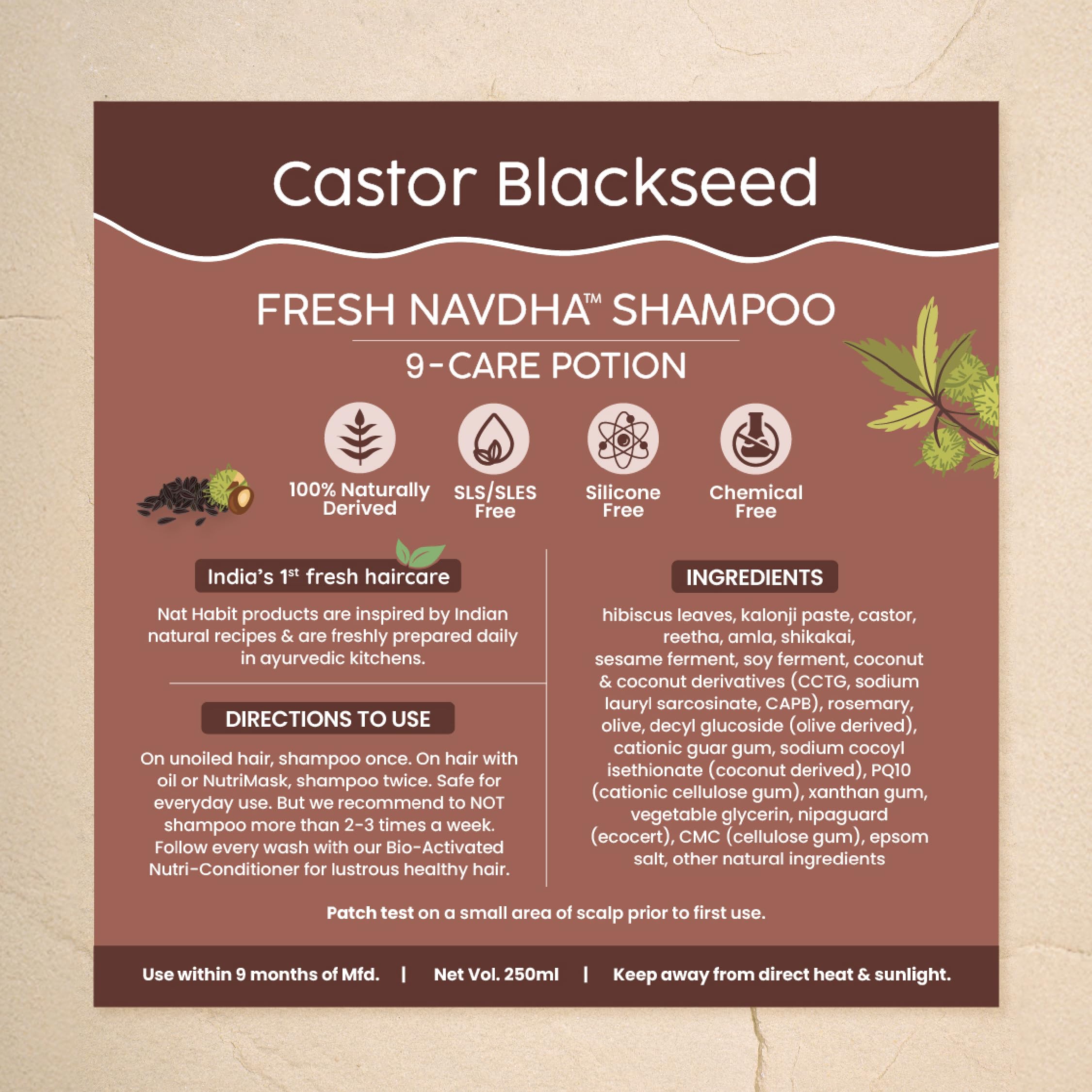 Nat Habit Castor Blackseed Navdha Shampoo for Men – view 7