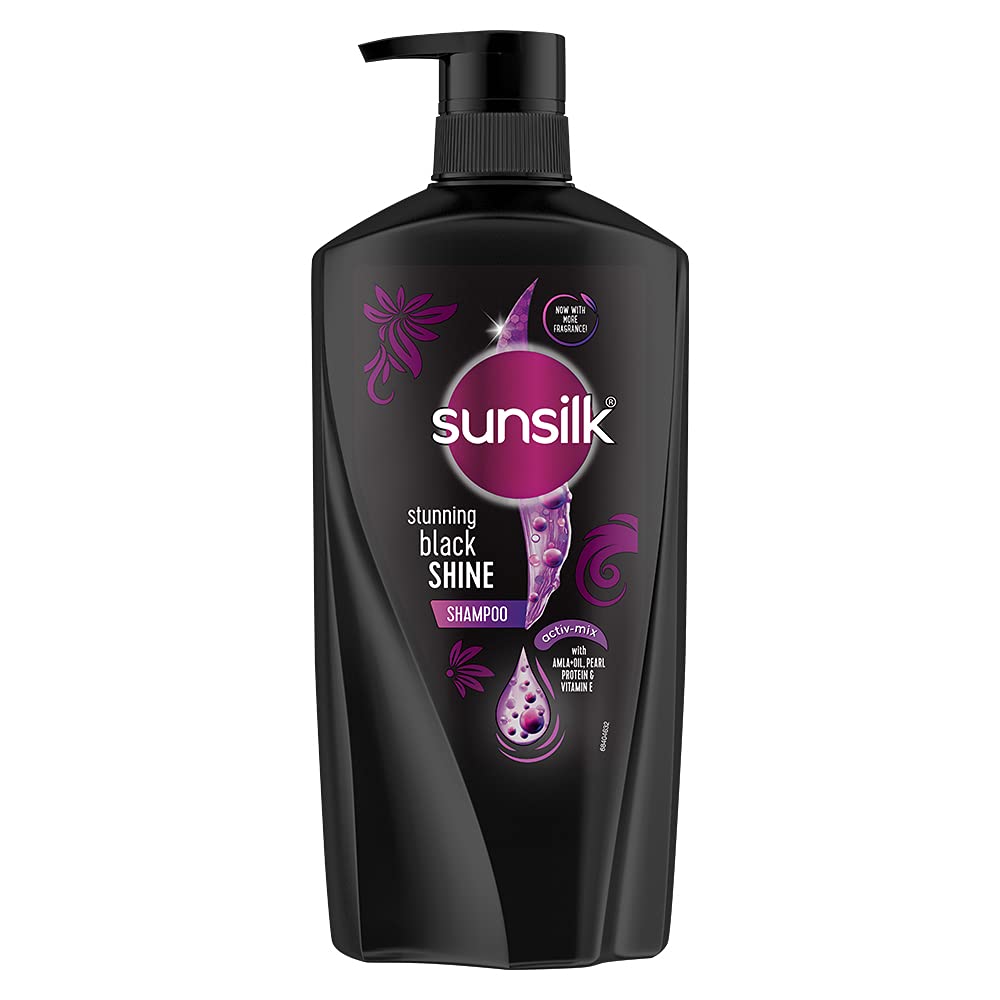 650 ml Sunsilk black shine shampoo bottle for black hair