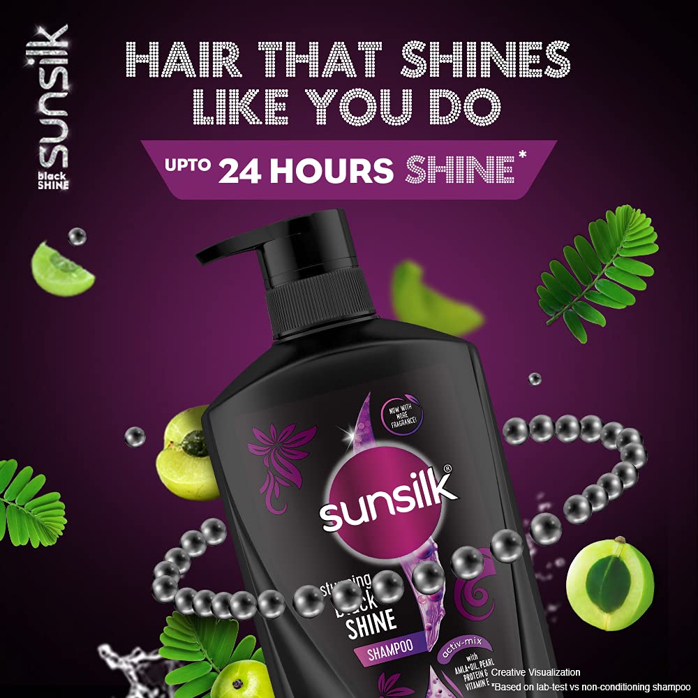 Sunsilk Stunning Black Shine Shampoo, 650 ml – view 5