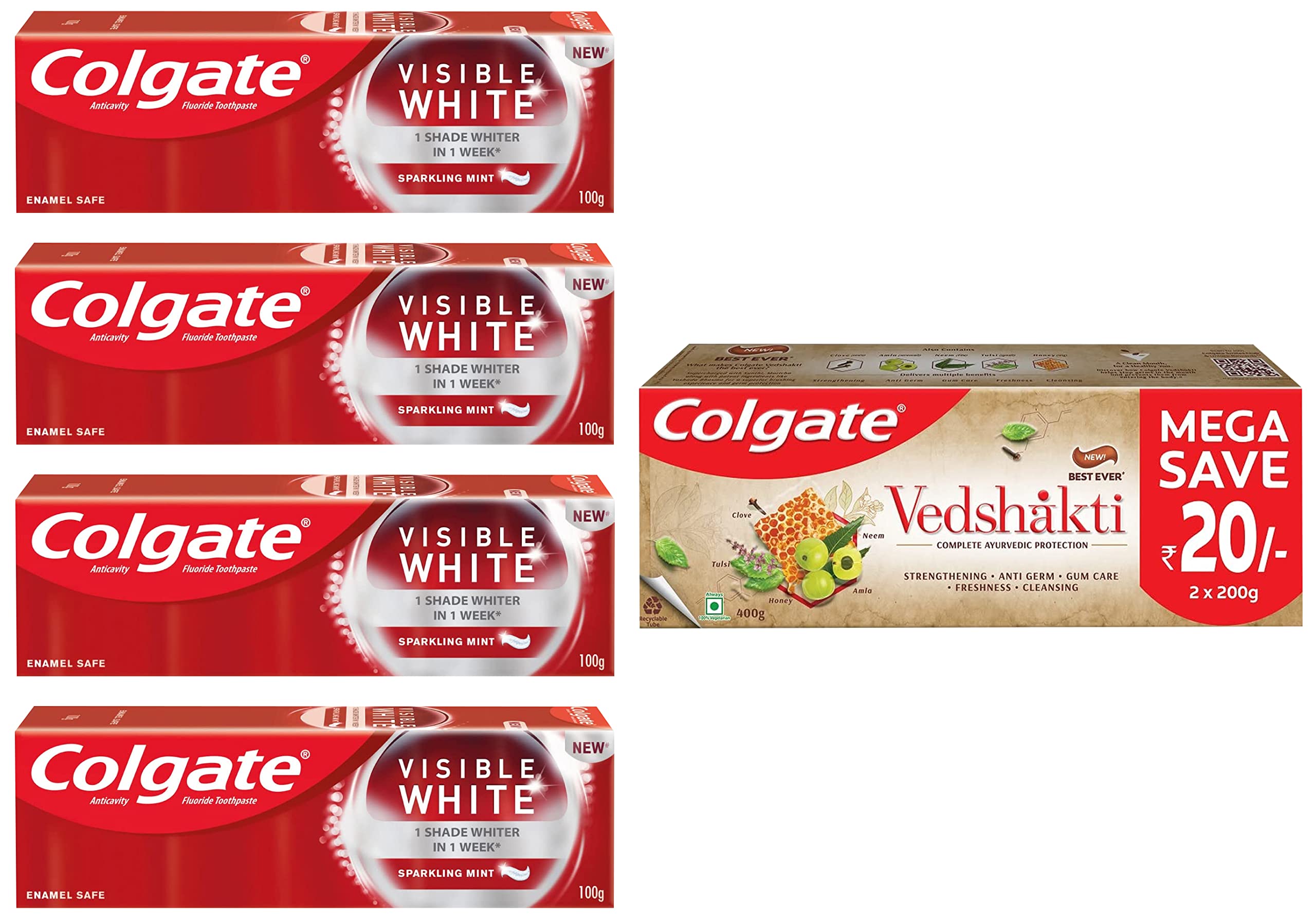 Colgate toothpaste combo with whitening and ayurvedic tubes