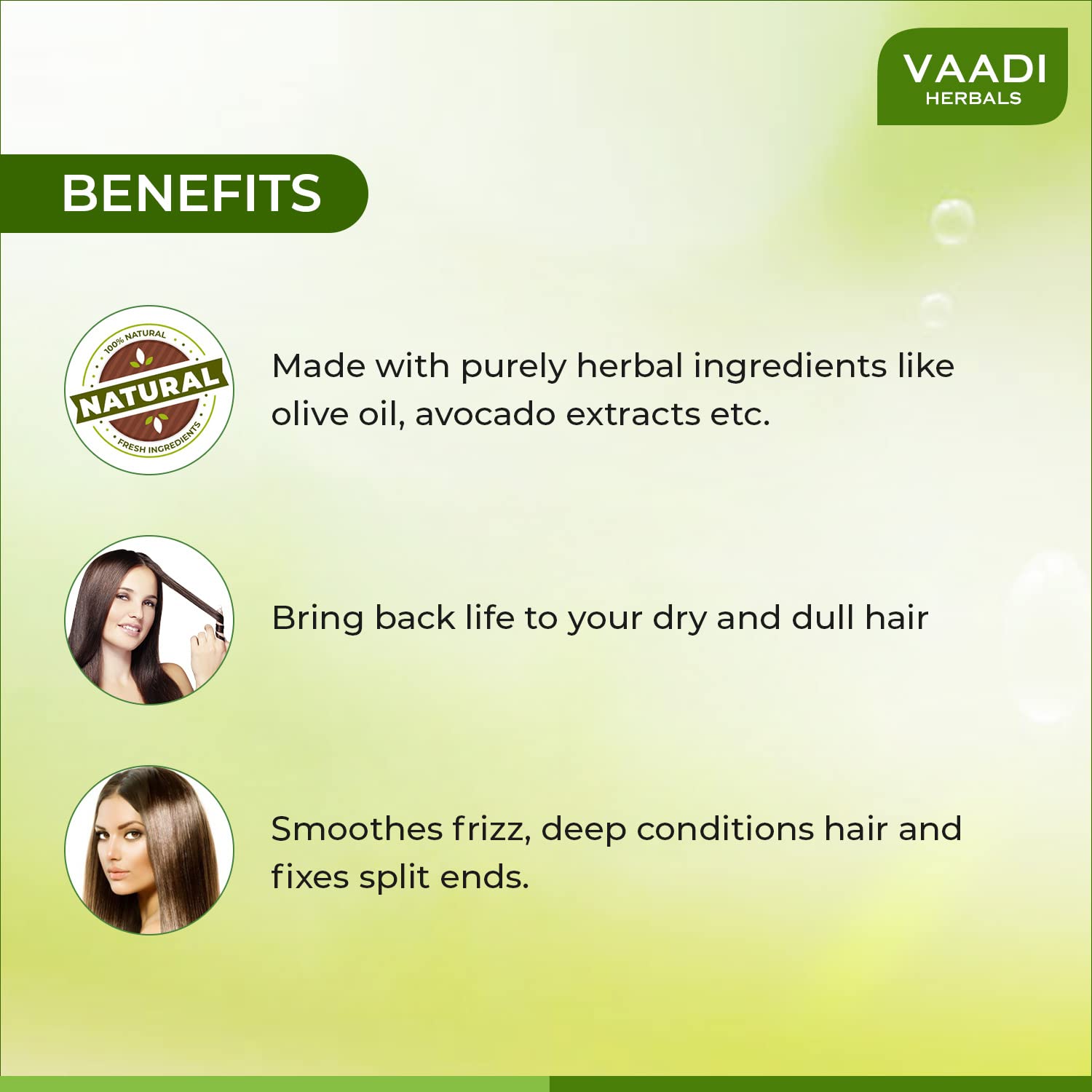 Vaadi Herbals Olive Conditioner with Avocado Extract, 350 ml – view 2