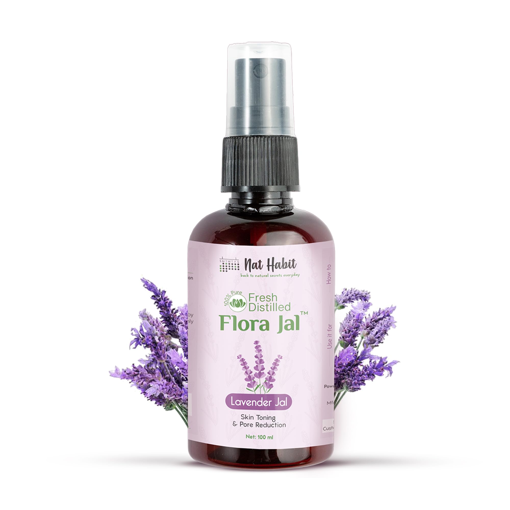Steam-distilled lavender face mist bottle for toning and refresh