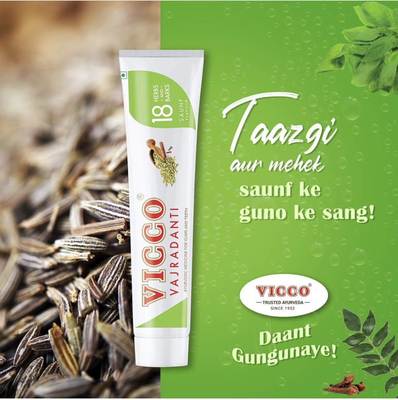 Vicco Vajradanti Ayurvedic Paste, Saunf Flavour, 18 Essential Herbs and Barks, Prevents Bad Breath, For Strong and Healthy Teeth, 160 gms, (Pack of 3) – view 4
