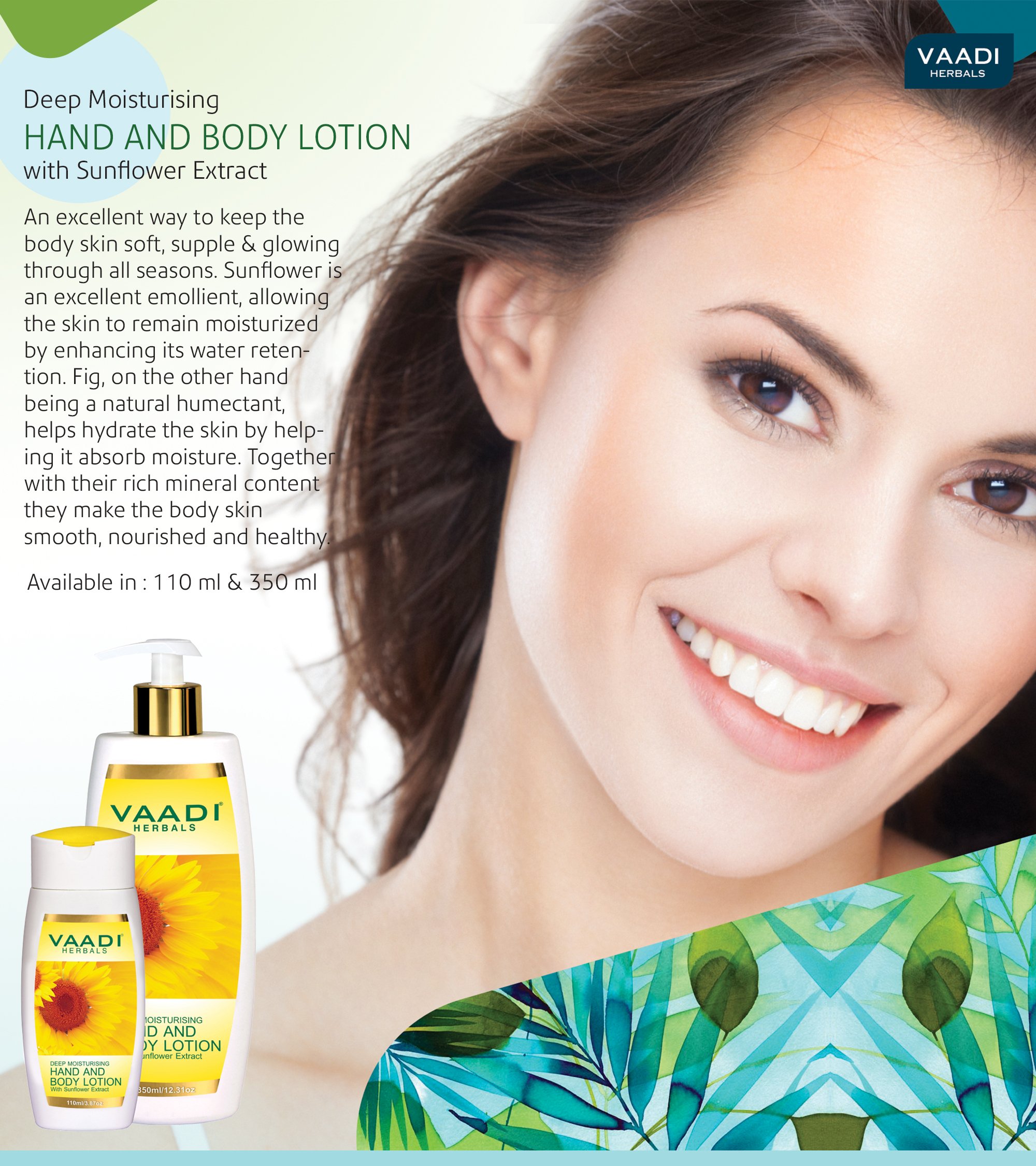 Vaadi Herbals Hand and Body Lotion with Sunflower Extract, 110ml x 3 – view 5