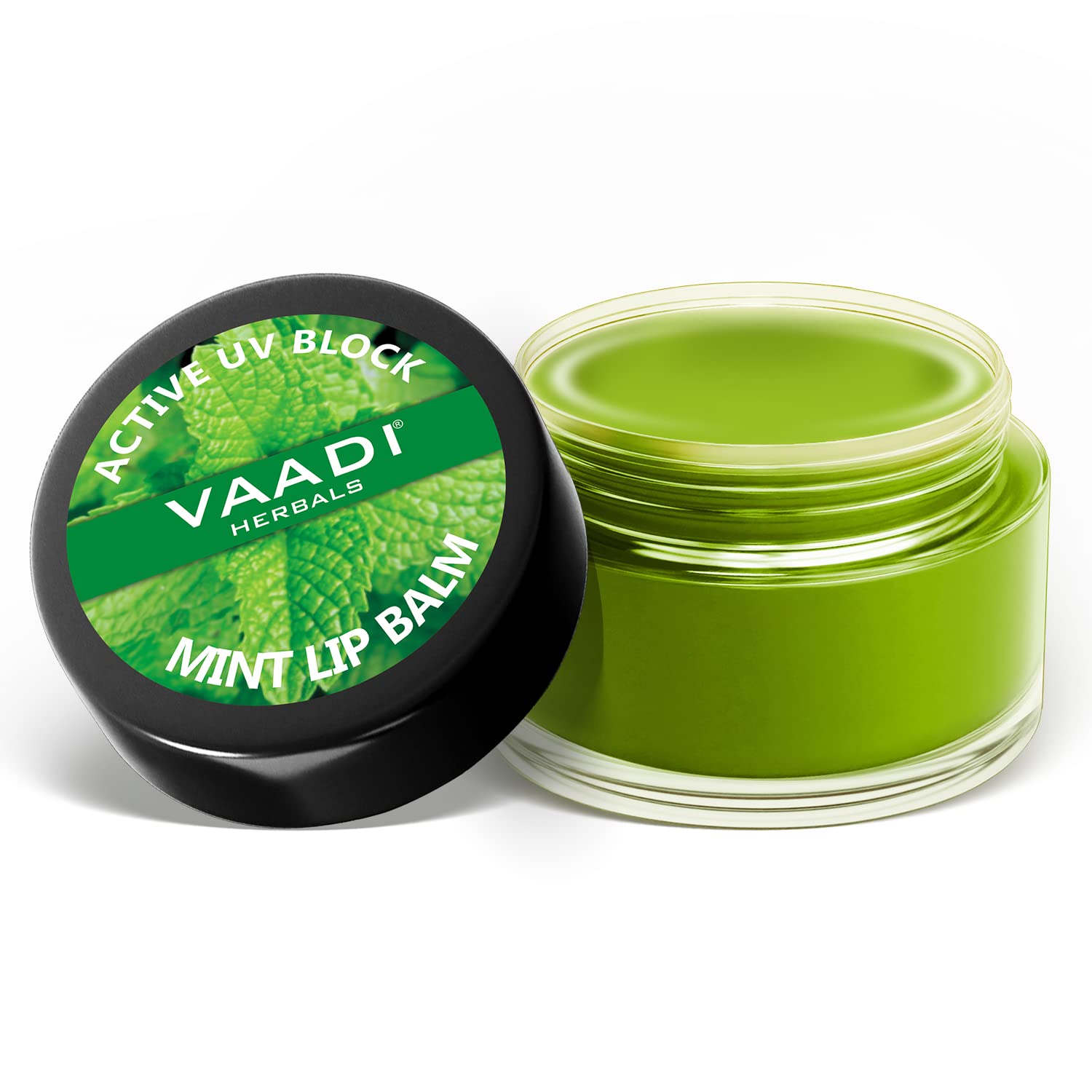 Vaadi Herbals mint lip balm pot with natural finish care