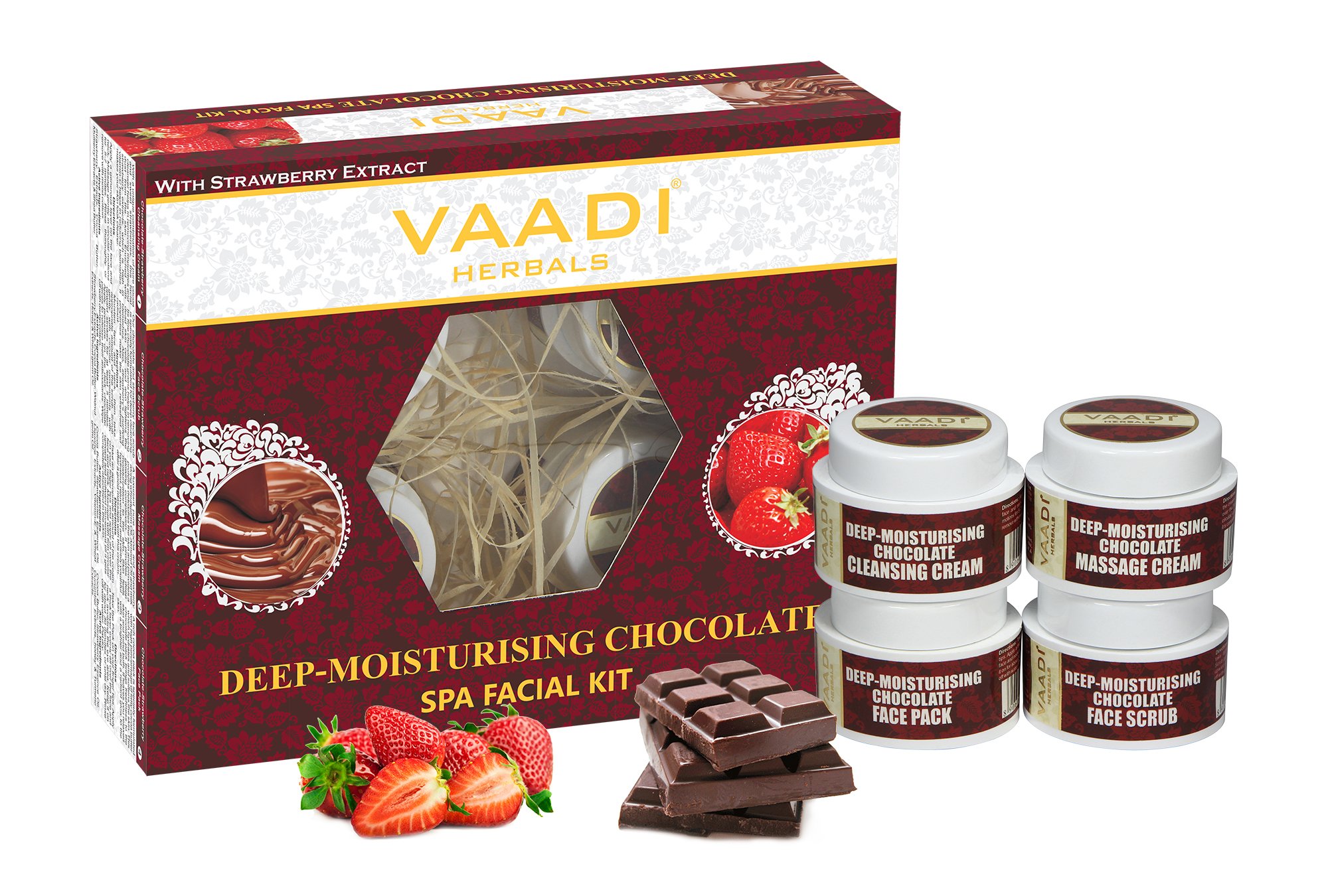 Vaadi Herbals deep moisturising chocolate facial kit front pack