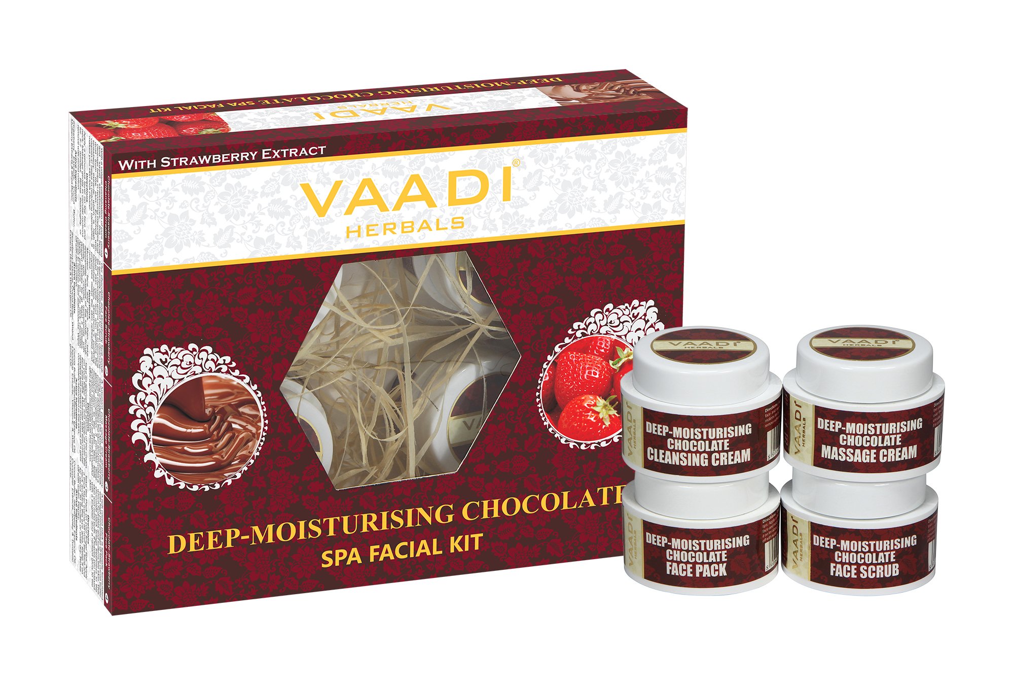 Vaadi Herbals Deep Moisturising Chocolate Spa Facial Kit with Strawberry Extract, 70g – view 2