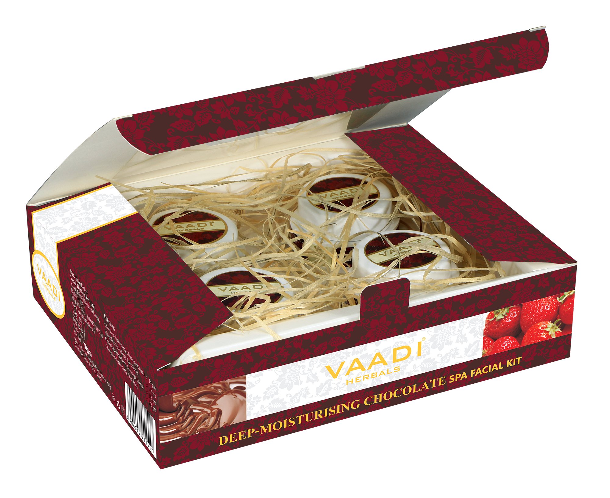 Vaadi Herbals Deep Moisturising Chocolate Spa Facial Kit with Strawberry Extract, 70g – view 4