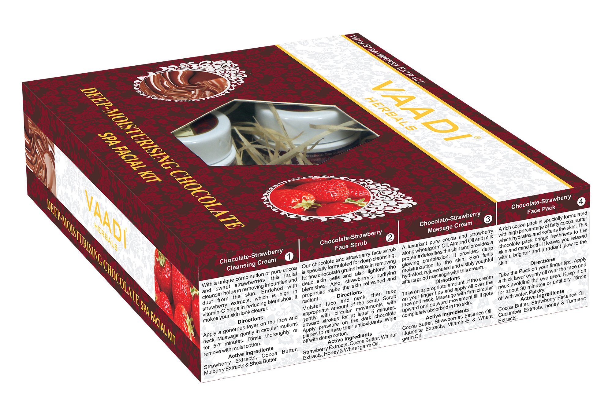 Vaadi Herbals Deep Moisturising Chocolate Spa Facial Kit with Strawberry Extract, 70g – view 5