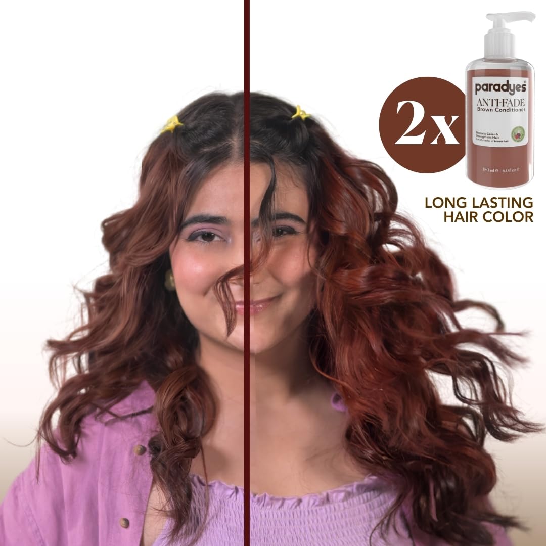 Paradyes No Bleach Hazel Brown Glossy Hair Tint, Ammonia-Free Formula for Natural Black Hair, Anti-Fade Brown Conditioner for Long-Lasting Shine, Enriched with Herbal Extracts, 5 Light Brown – view 6