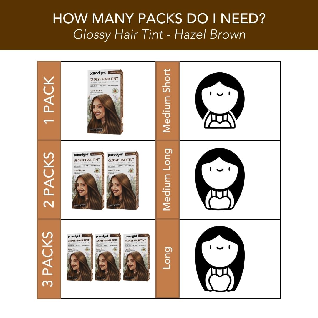 Paradyes No Bleach Hazel Brown Glossy Hair Tint, Ammonia-Free Formula for Natural Black Hair, Anti-Fade Brown Conditioner for Long-Lasting Shine, Enriched with Herbal Extracts, 5 Light Brown – view 7