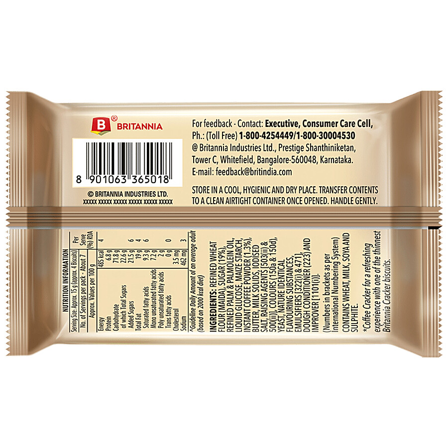 Britannia BisCafe - Super Thin Coffee Crackers, Sugar Sprinkled Biscuits 100 g – view 3