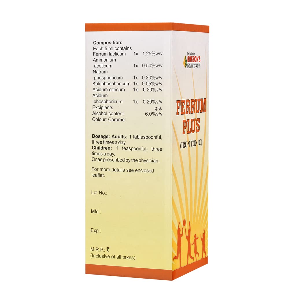 Dr. Bakshi's BAKSON'S HOMOEOPATHY Bakson's Homoeopathy Ferrum Plus (Iron Tonic) Syrup (Syrup, 200Ml) – view 3