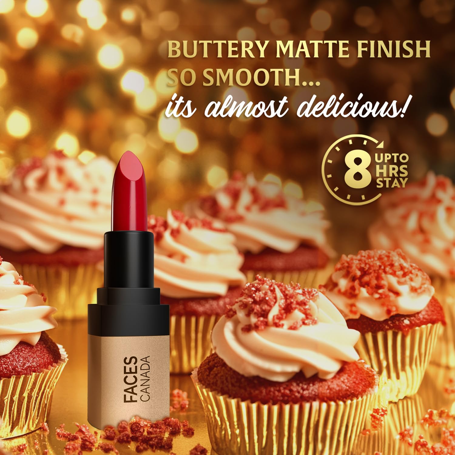 FACES CANADA Comfy Matte Velvet Touch Lipstick - Red Velvet Cake 01, 4.2g – view 3