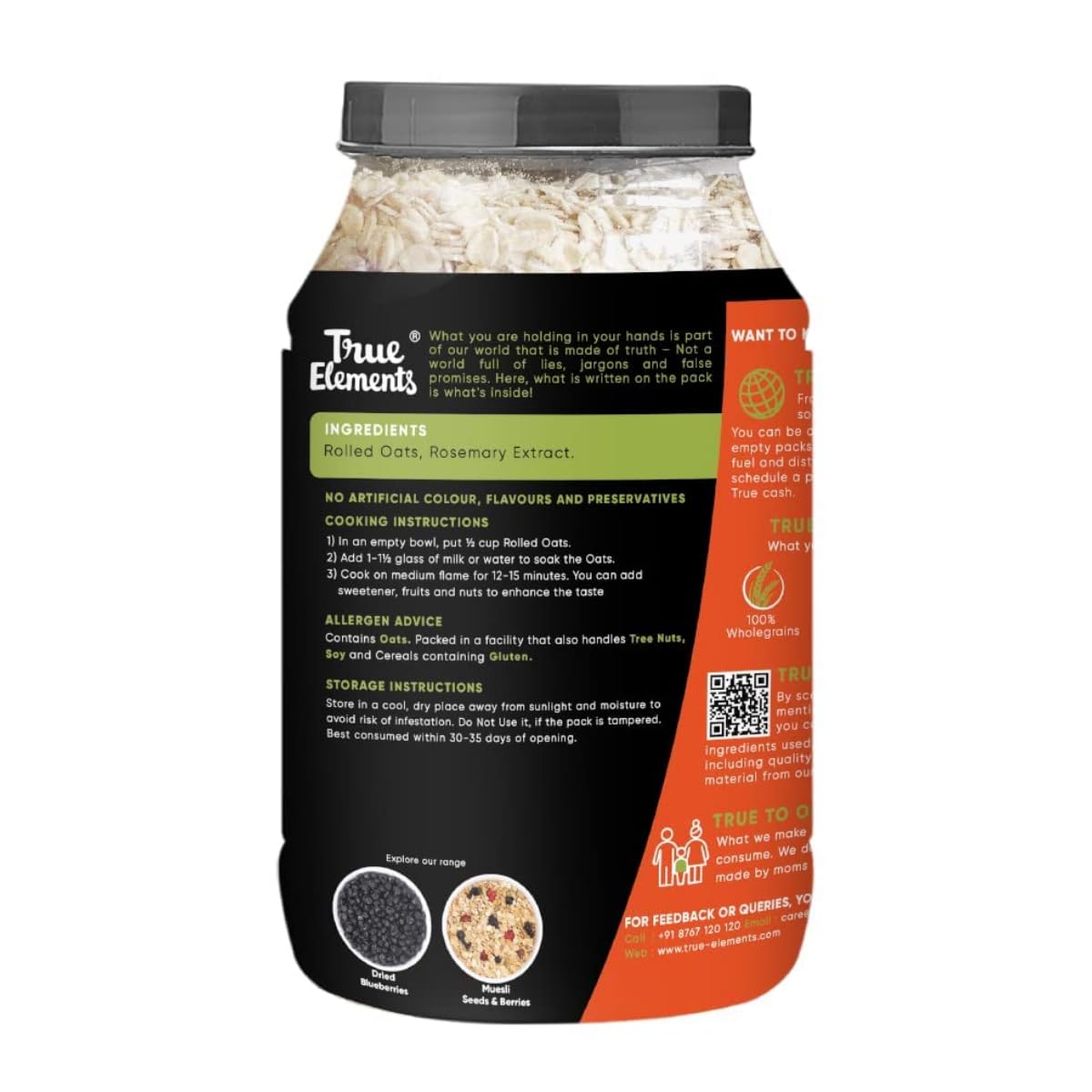True Elements Rolled Oats 1.2kg (Pack of 2) – view 2