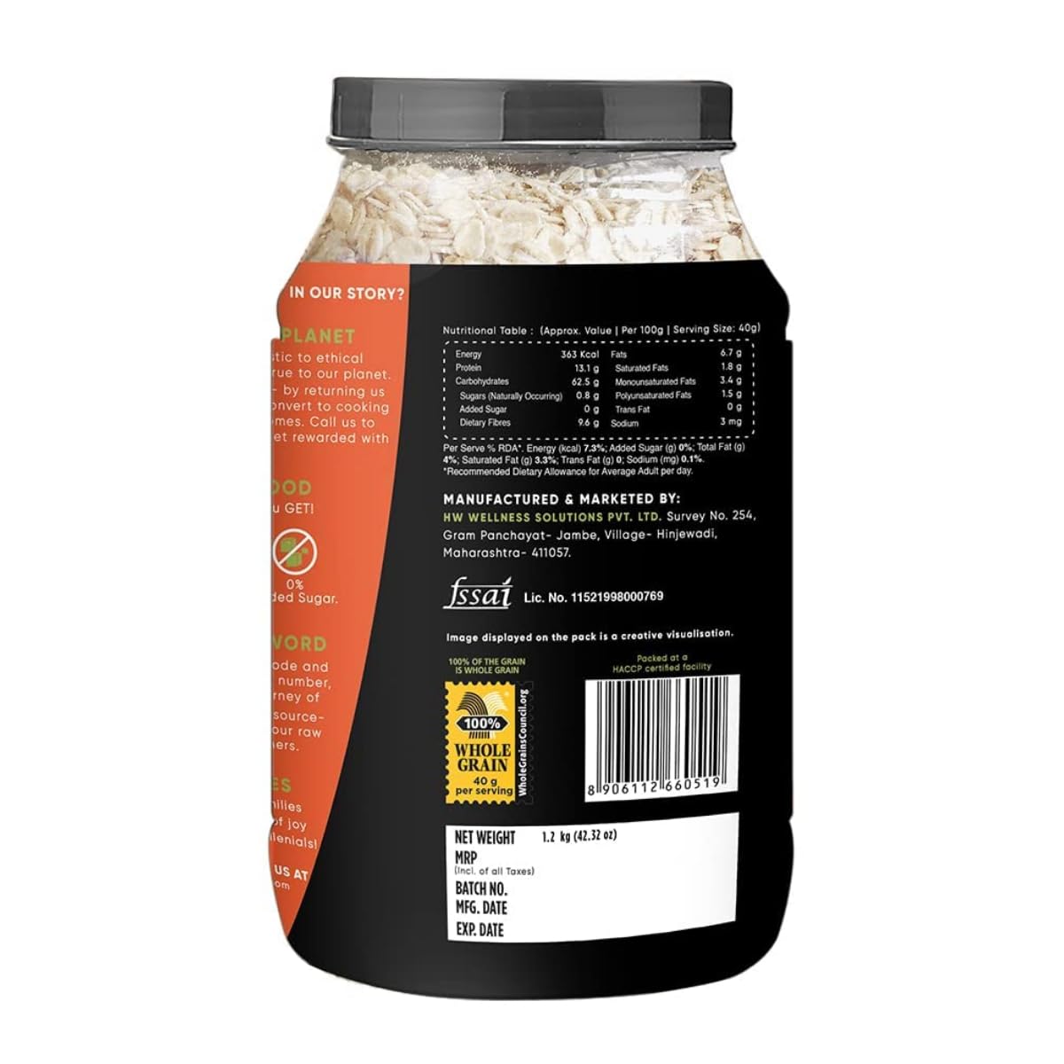 True Elements Rolled Oats 1.2kg (Pack of 2) – view 3