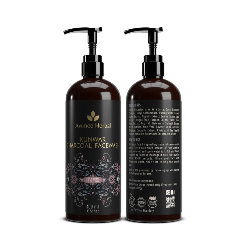 Avimee Herbal Kunwar Charcoal Face Wash I For Oil & Dust Free Skin That Glows From Within – view 2