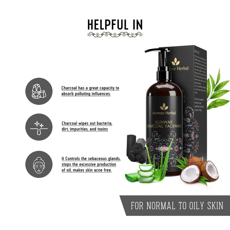 Avimee Herbal Kunwar Charcoal Face Wash I For Oil & Dust Free Skin That Glows From Within – view 3