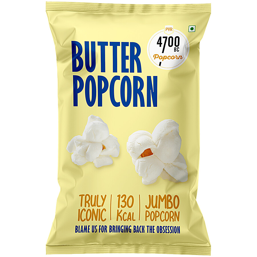 4700BC butter popcorn 50g pouch on white background