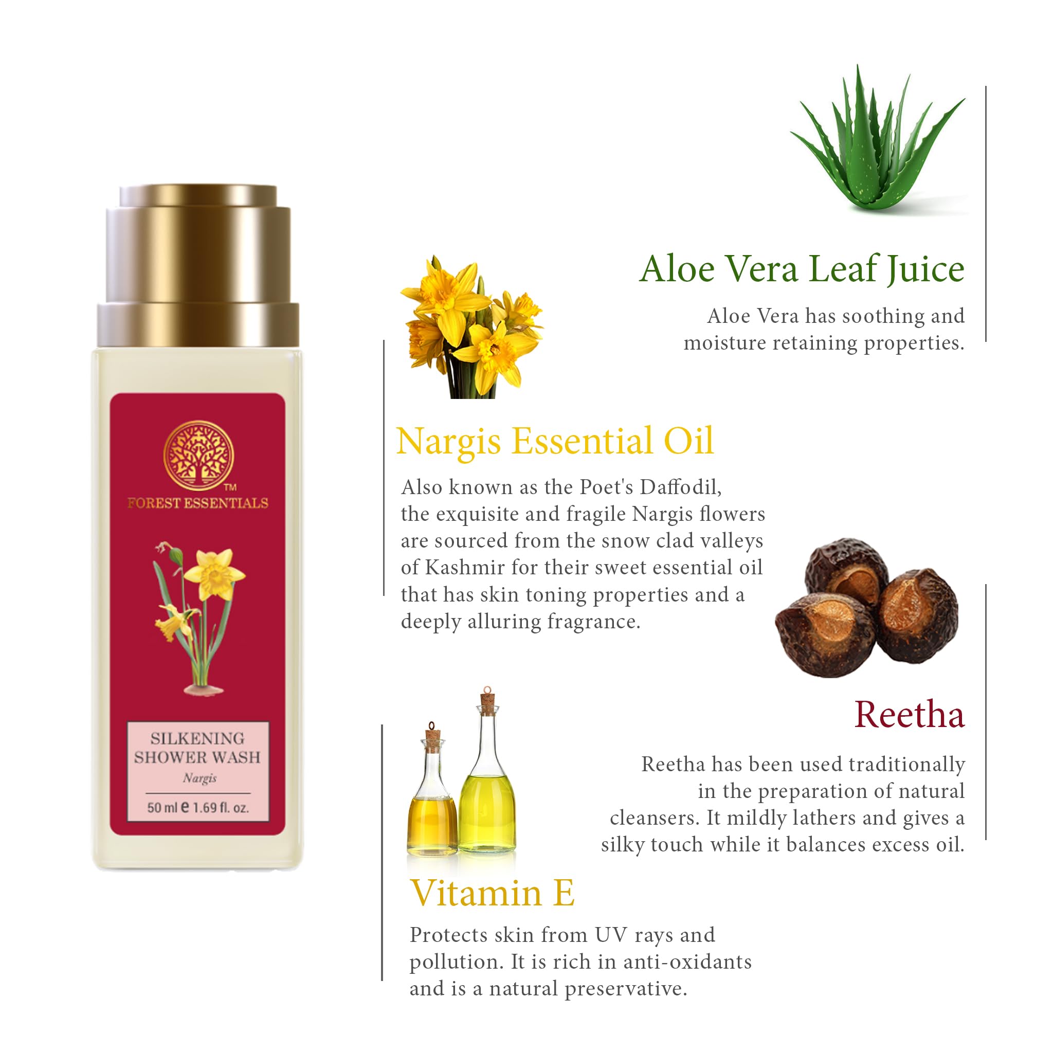 Forest Essentials Silkening Shower Wash Nargis – view 3