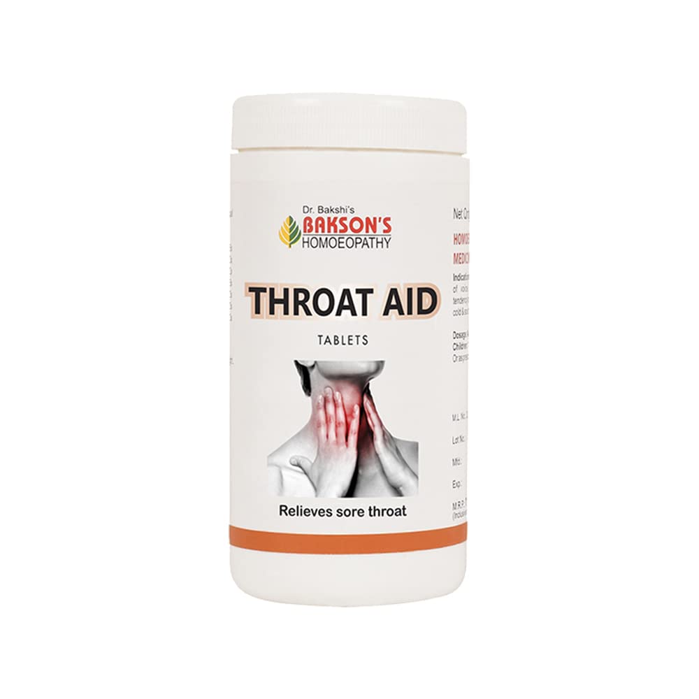 Bakson Throat Aid tablets bottle for sore throat care