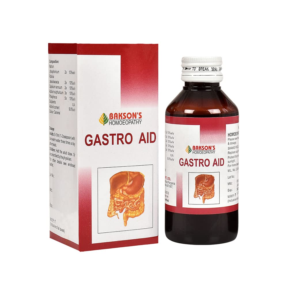 Two bottles of Bakson Gastro Aid Syrup 115 ml pack