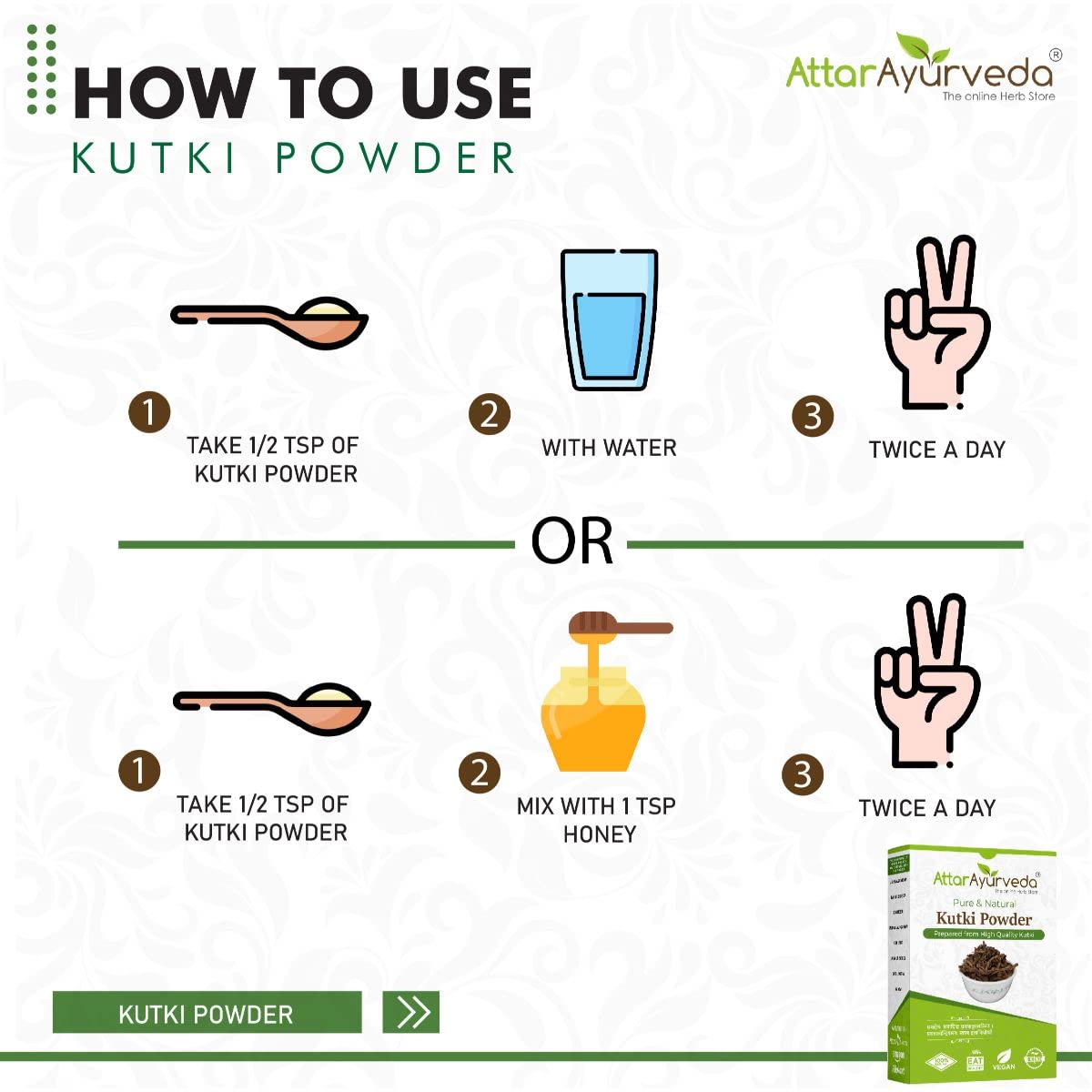 Attar Ayurveda Kutki Powder 100 gm - For Liver support, Detox, Blood sugar management – view 5