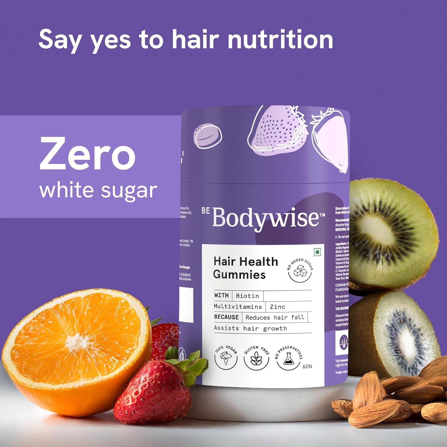 Be Bodywise Biotin Hair Gummies for Stronger, Shinier Hair & Nails – view 5