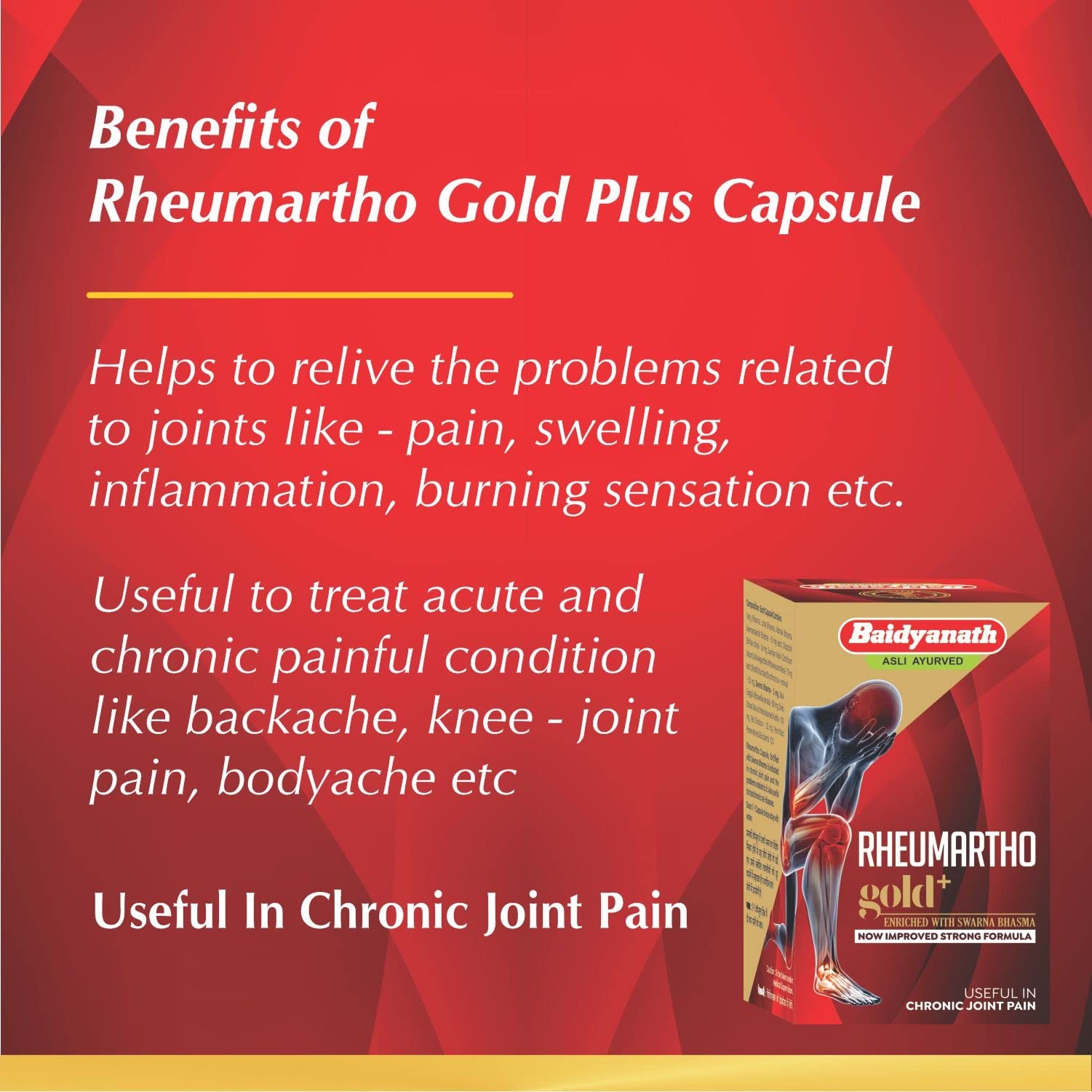 Baidyanath Asli Ayurved Rheumartho Gold Plus - Enriched With Swarna Bhasma, 30 Capsules – view 7