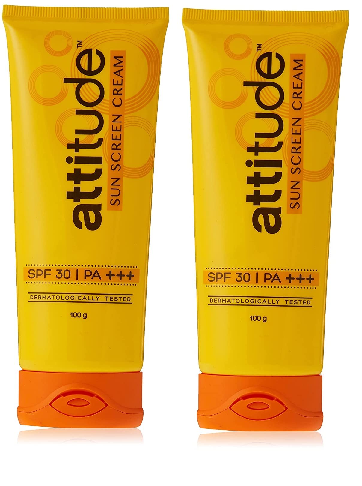 Two Amway Attitude sunscreen cream packs with SPF 30 PA+++