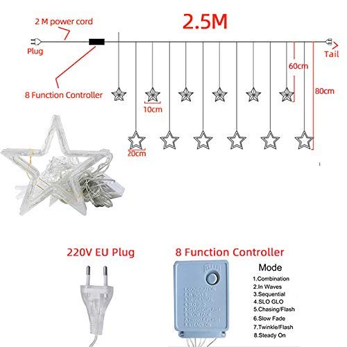 Desidiya 12 LED Star String Light Warm White 138 LEDs, 3 Mtr Decorative Lights for Decoration Christmas, Wedding, Party, Home & Patio Decorative Lighting for Living Room, Parties, Weddings – view 5