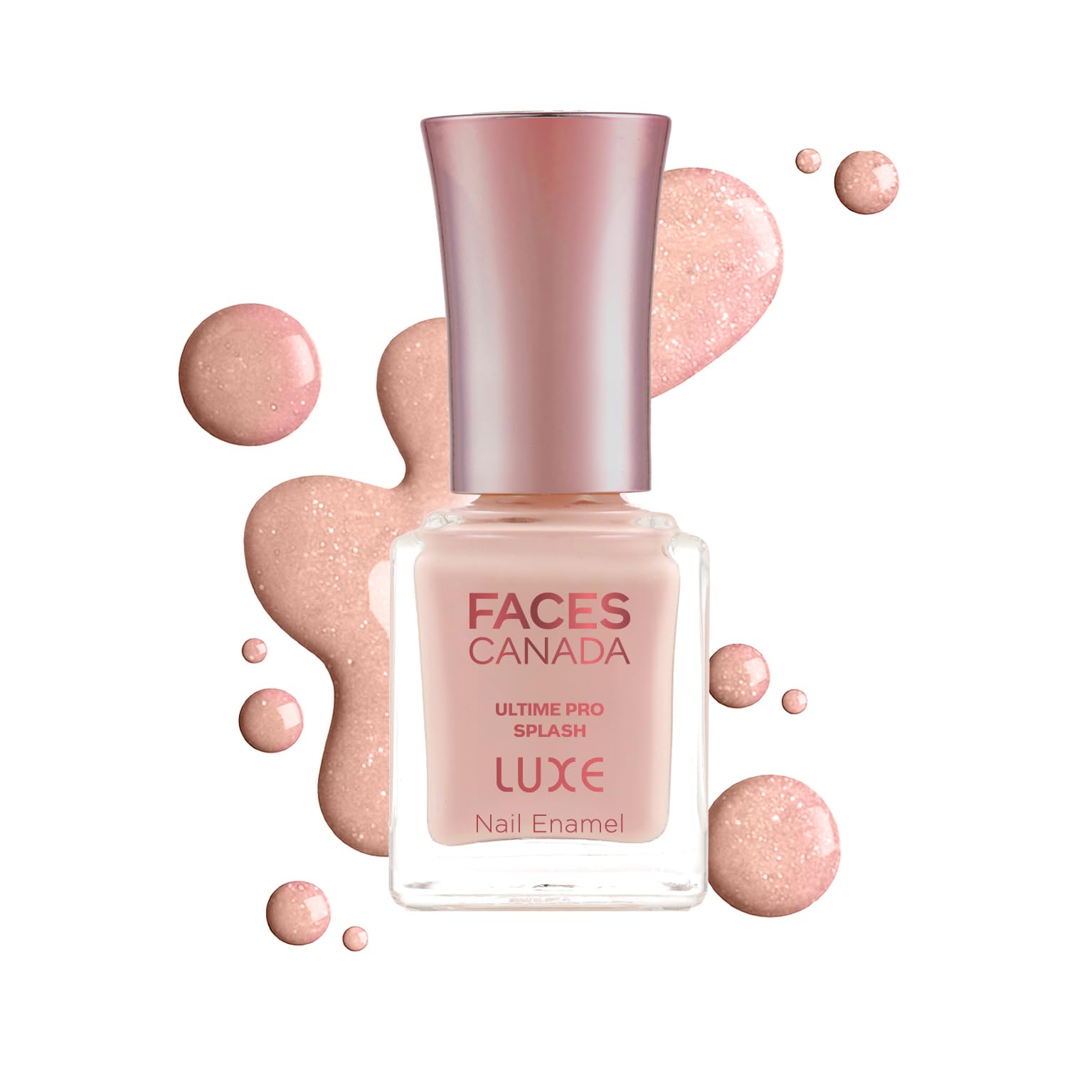 Moonstone L48 glossy pink FACESCANADA nail enamel bottle front view