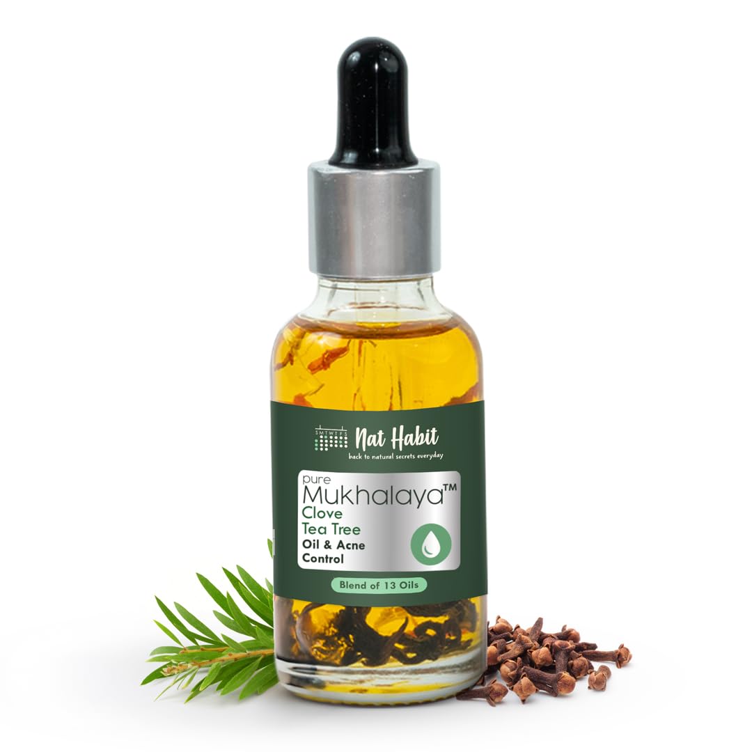 Nat Habit Mukhalaya face oil bottle for oily skin care