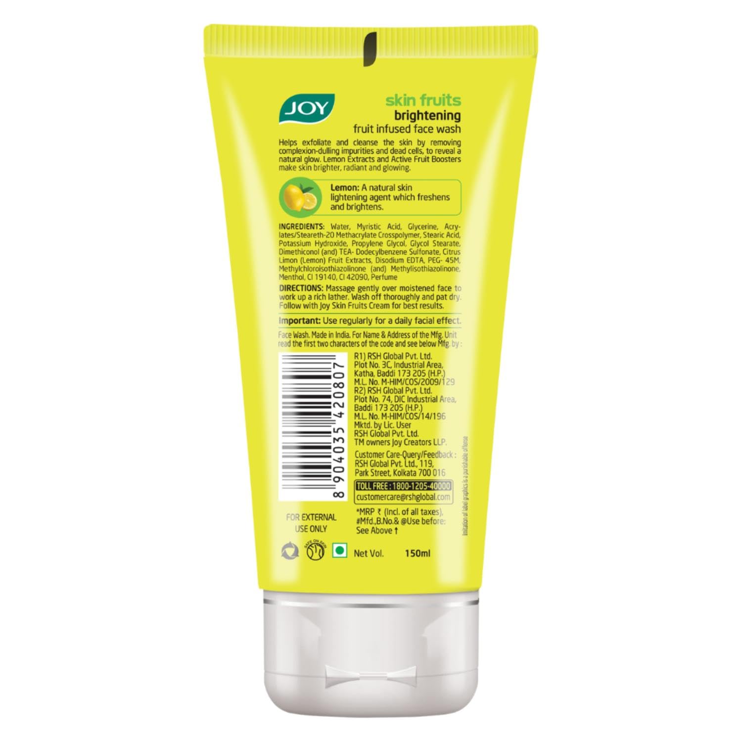 Joy Skin Fruits Lemon Brightening Face Wash 100ml x2 – view 7
