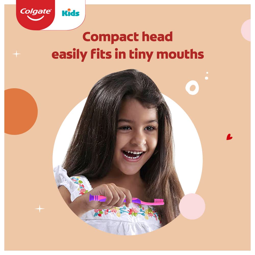Colgate Toothpaste for Kids (6-9 years), Natural Strawberry Mint Flavour, 0% Artificial- 80g with Kid's Wonder Woman Extra Soft Toothbrush (5+ yrs) - 1 Pc – view 6