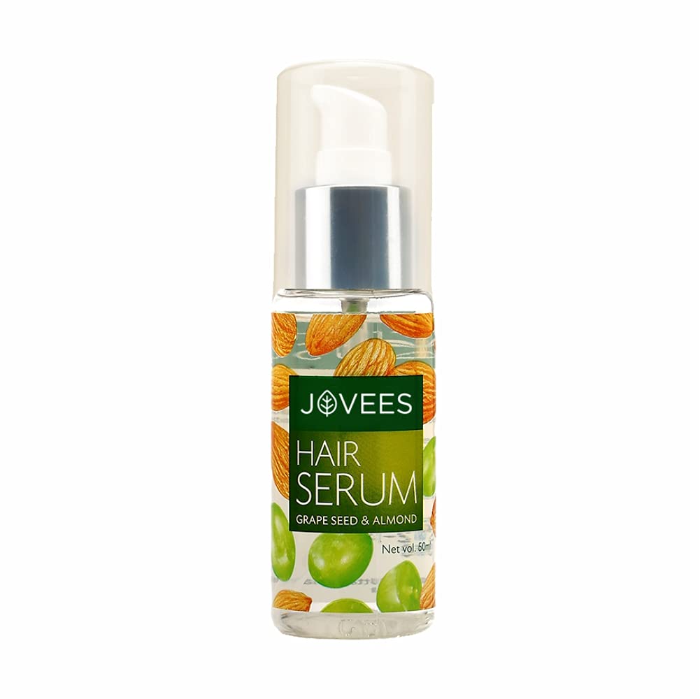 Jovees Herbal Hair Serum Grape Seed and Almond | For Frizzy Hair | Prevents Hairfall | For Men & Women | (60ml)