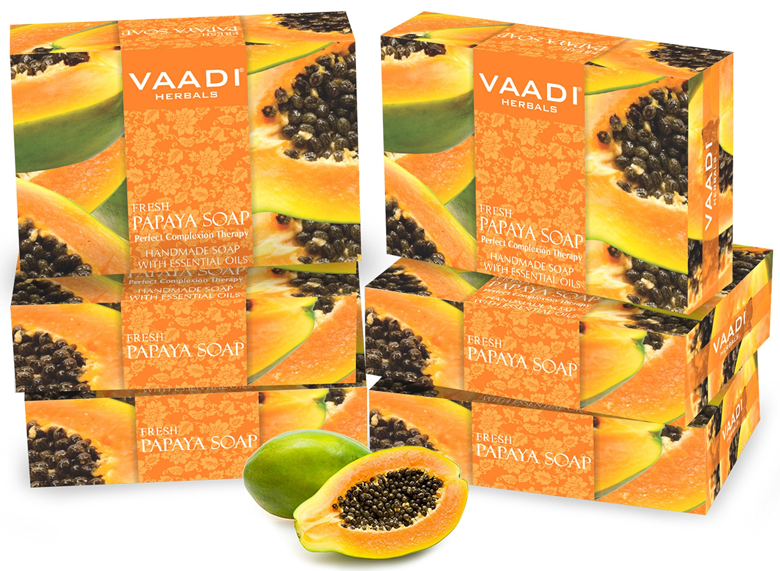 Vaadi Herbals Fresh Papaya Soap, 75g (Pack of 6) – view 2