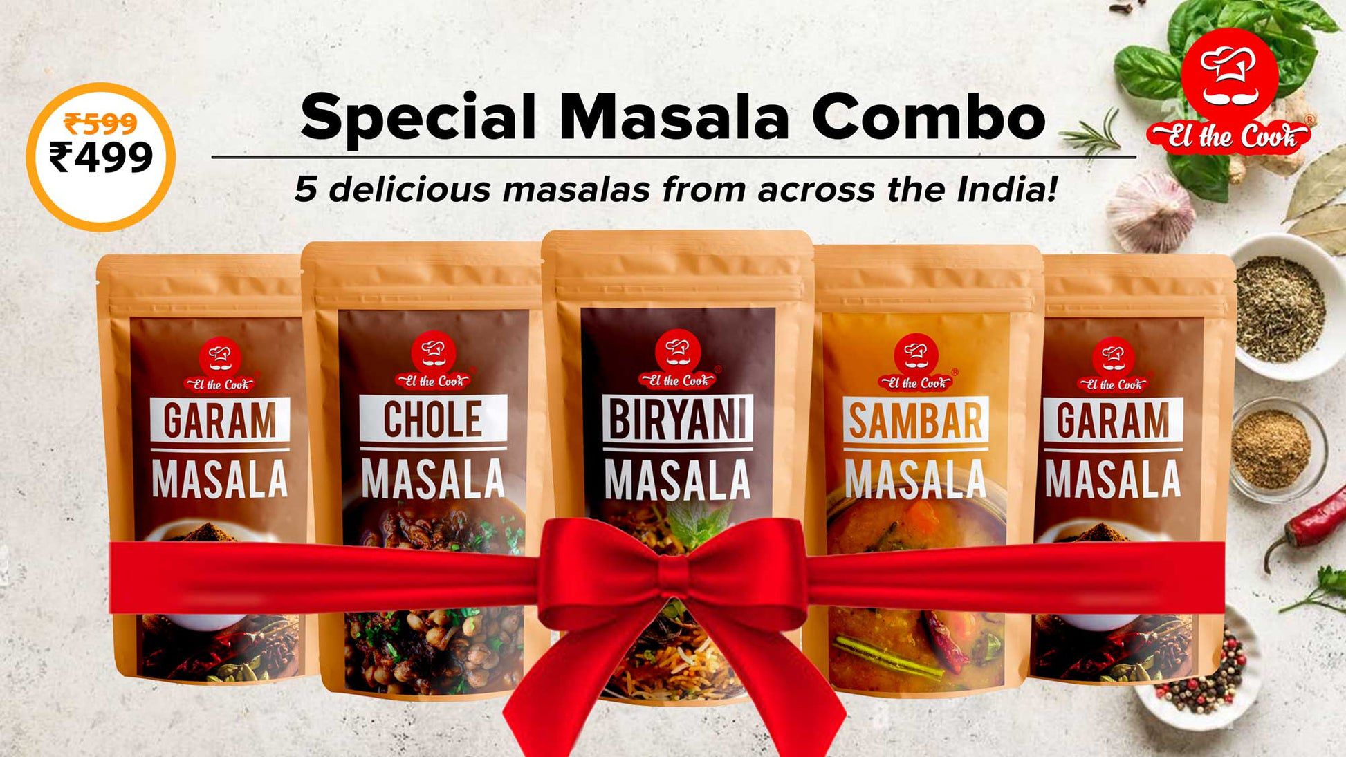Five-pack of EL The Cook Nizami Biryani Cooking Paste