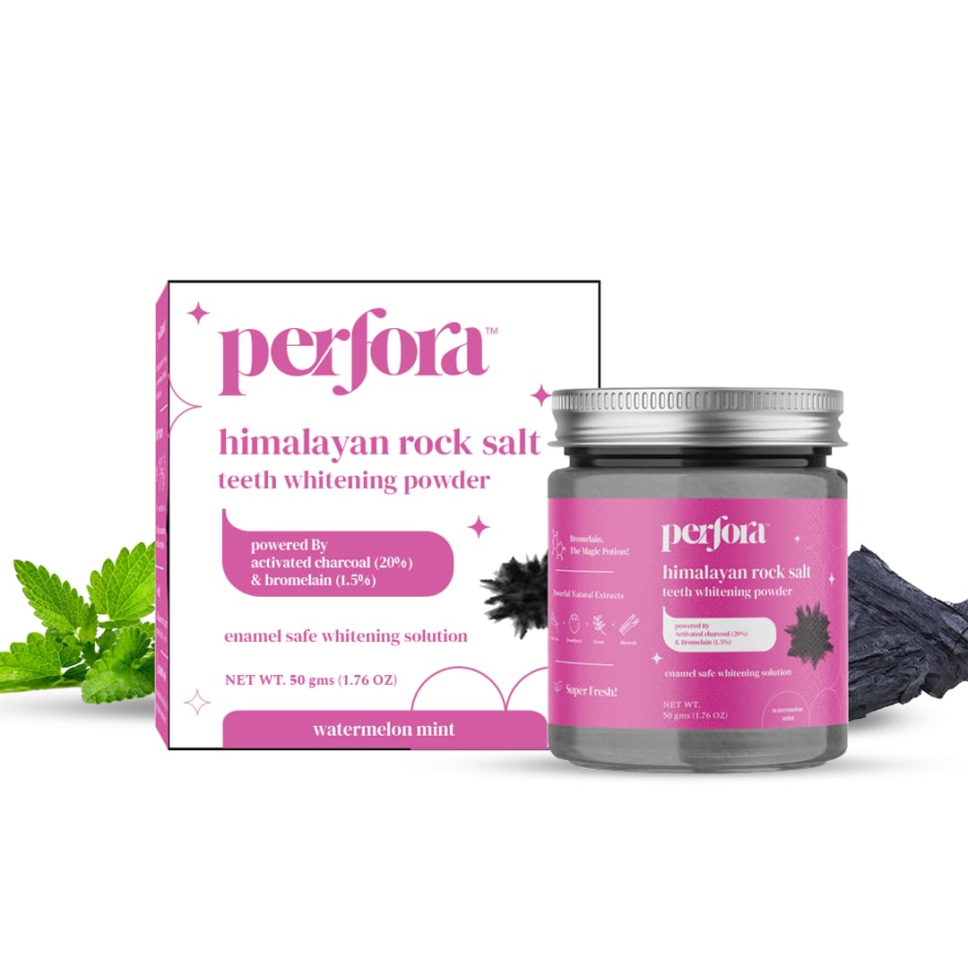 Perfora activated charcoal tooth powder for stain removal and fresh breath