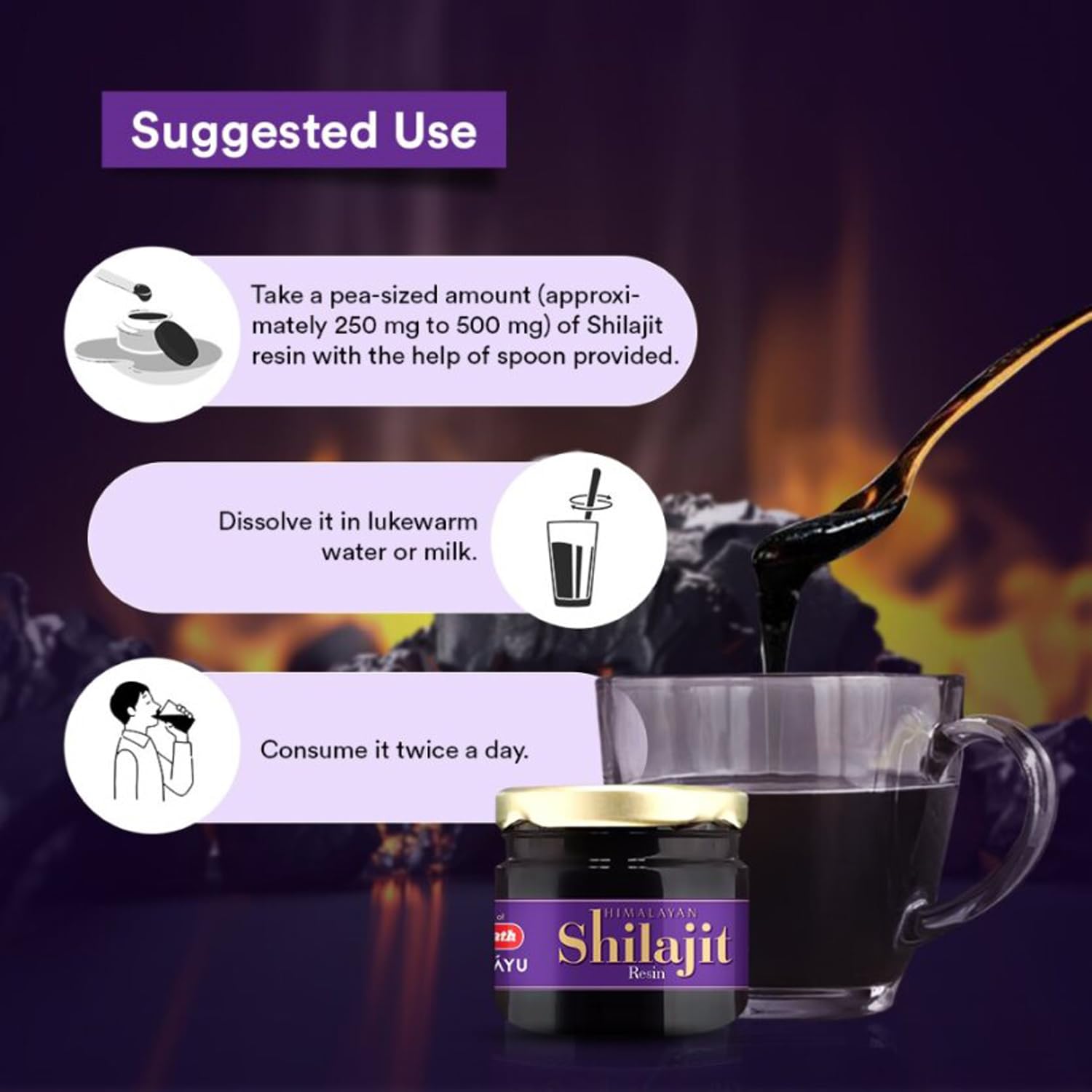 Baidyanath Asli Ayurved Himalayan Shilajit/Shilajeet Resin 20Gm - 100% Ayurvedic – view 3