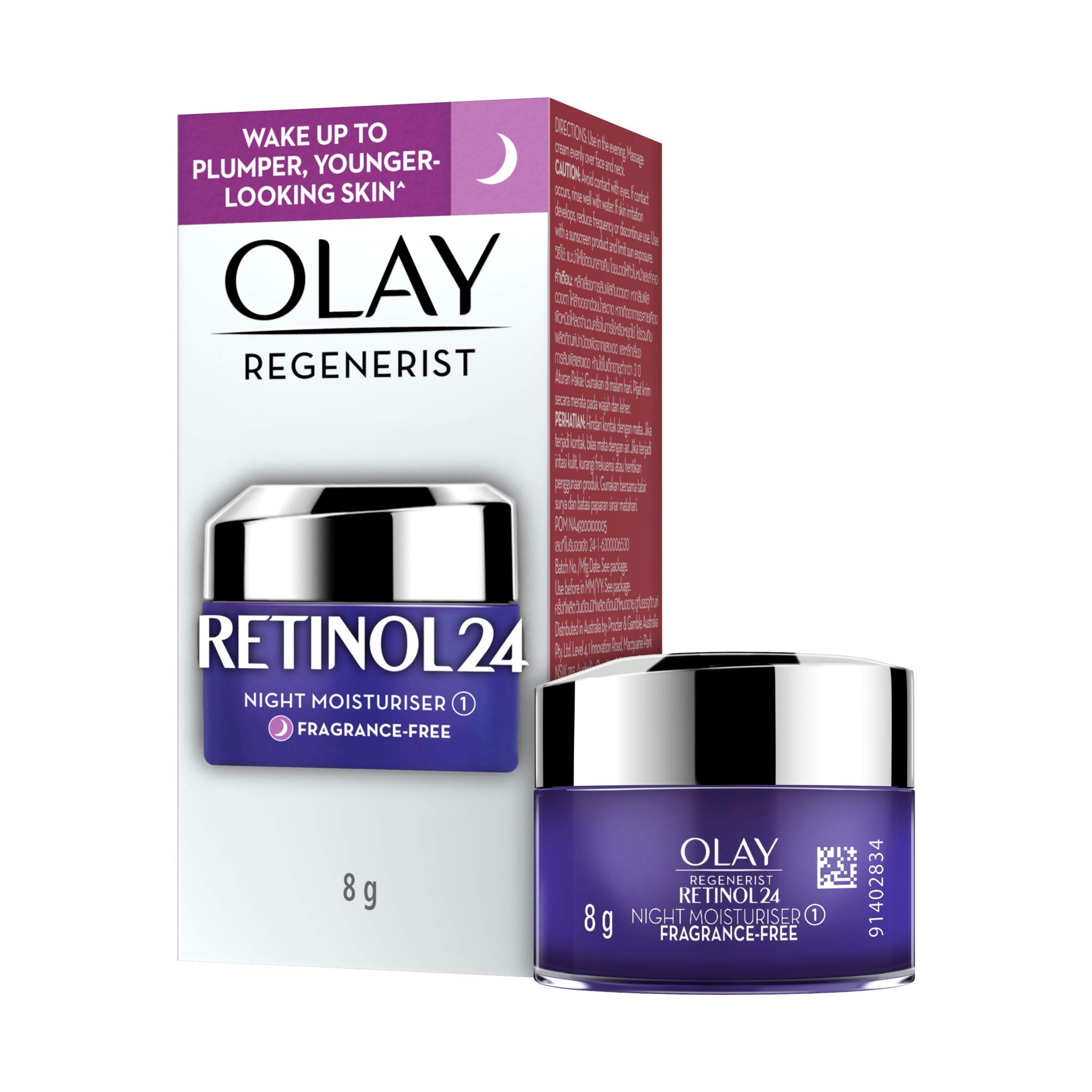 Olay mini retinol night cream for overnight skin hydration
