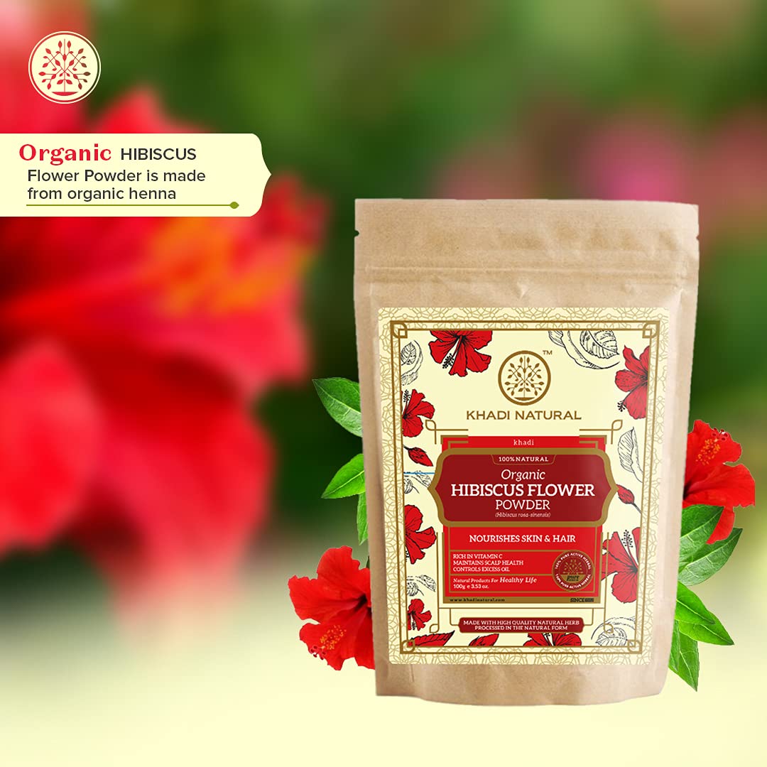 KHADI NATURAL Hibiscus Flower Organic Powder Pack of 2 (2x100gm) 200gm – view 8