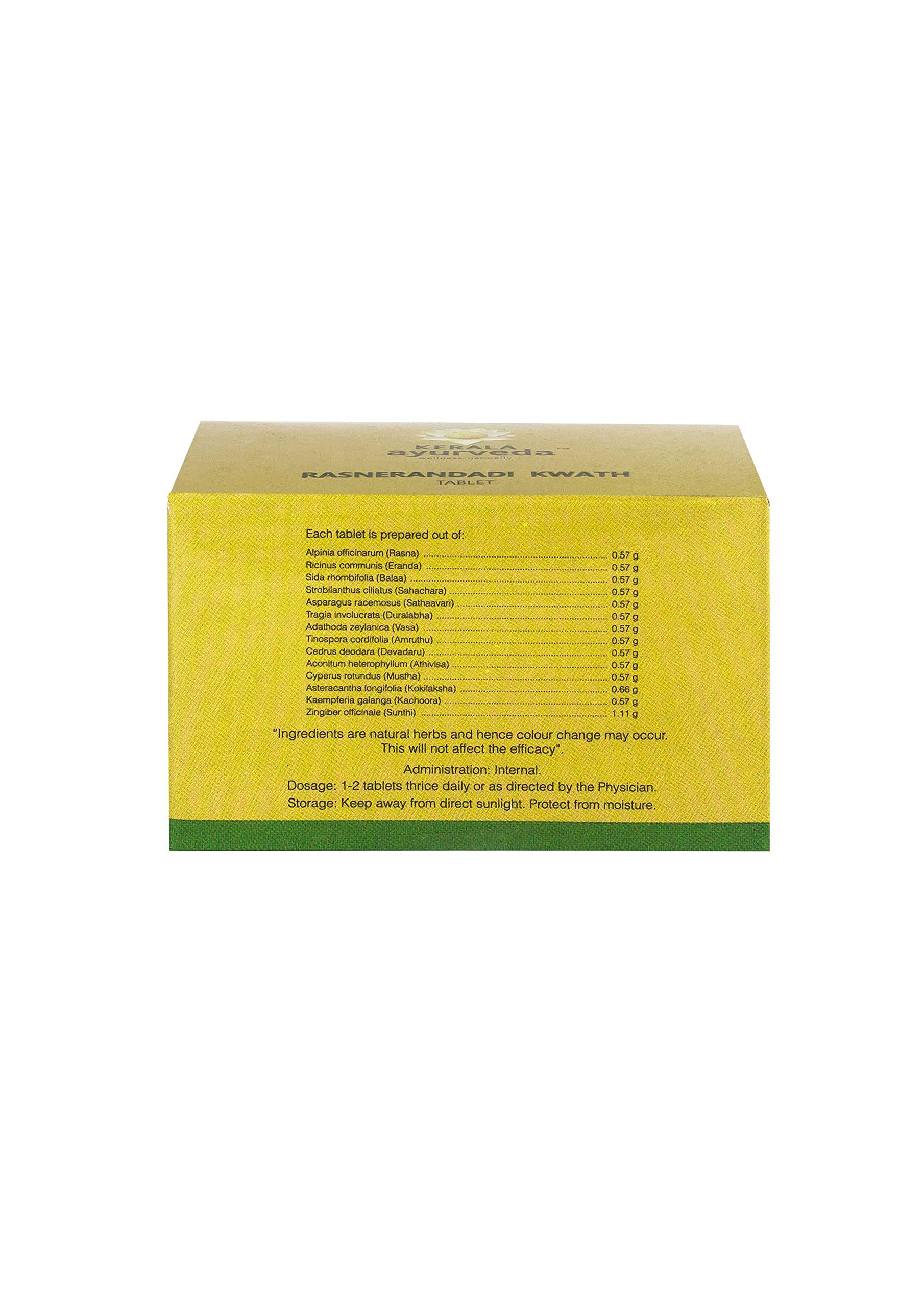 KERALA ayurveda Rasnerandadi Kwath Tablet, Yellow, 100 Count – view 3