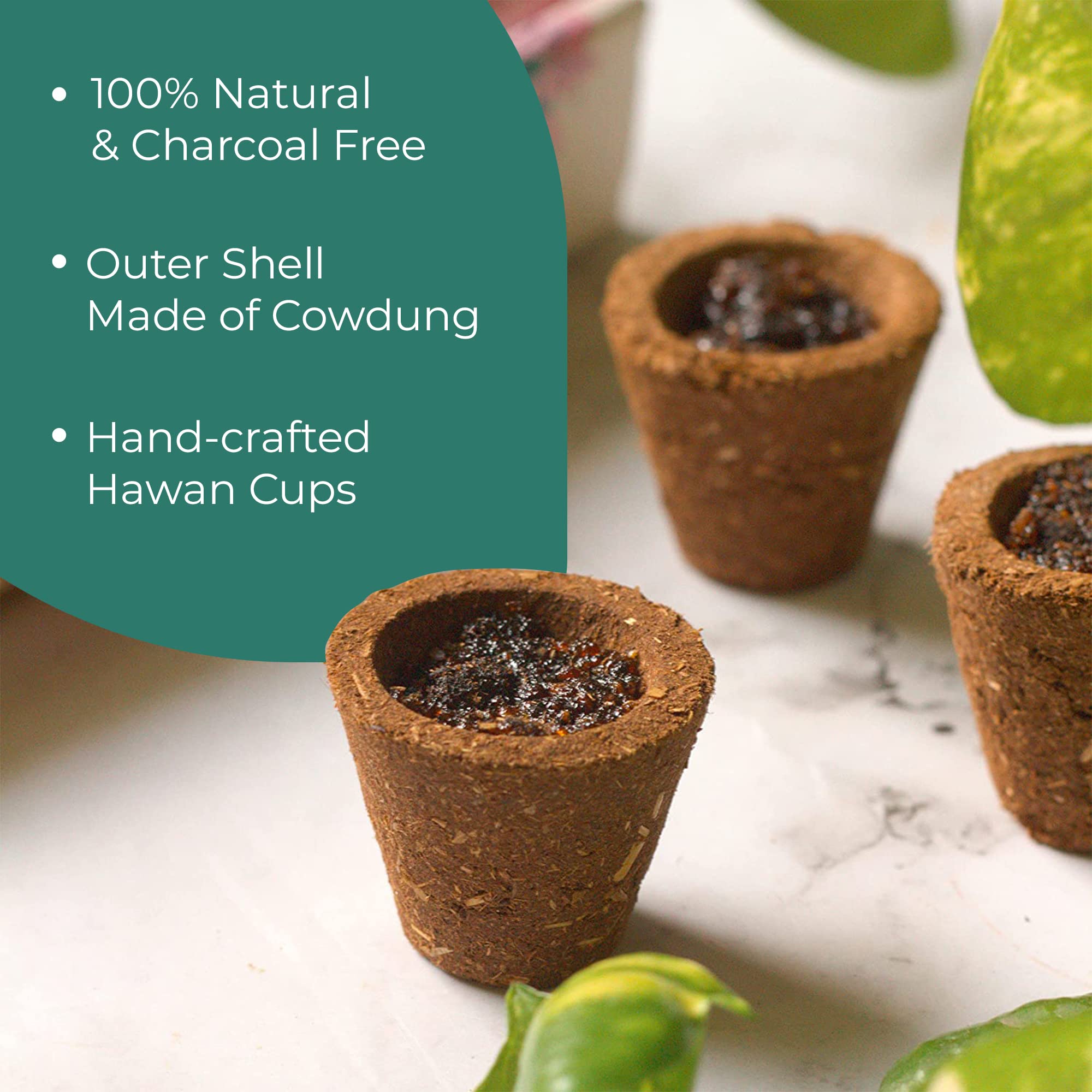 Nytarra Havan Cups for Pooja 12 pcs Each with Holder, Cow Dung Outer Shell Hawan Natural Herbs, Jatamasi, Tulsi, Ashwagandha, Guggal, Loban, Dried Flowers, Sambrani Dhoop Cups – view 6