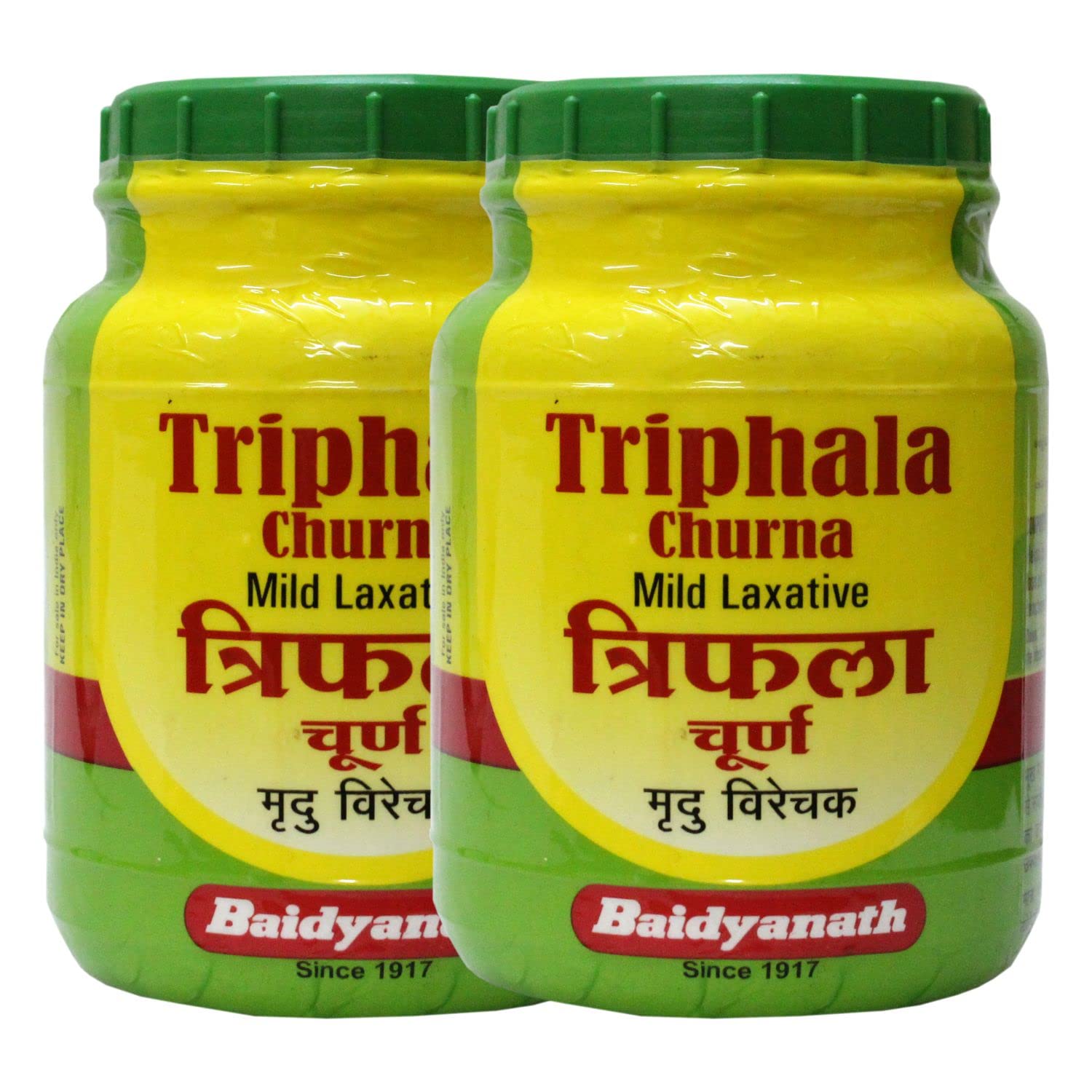 Baidyanath Triphala Churna herbal powder two 500 g packs