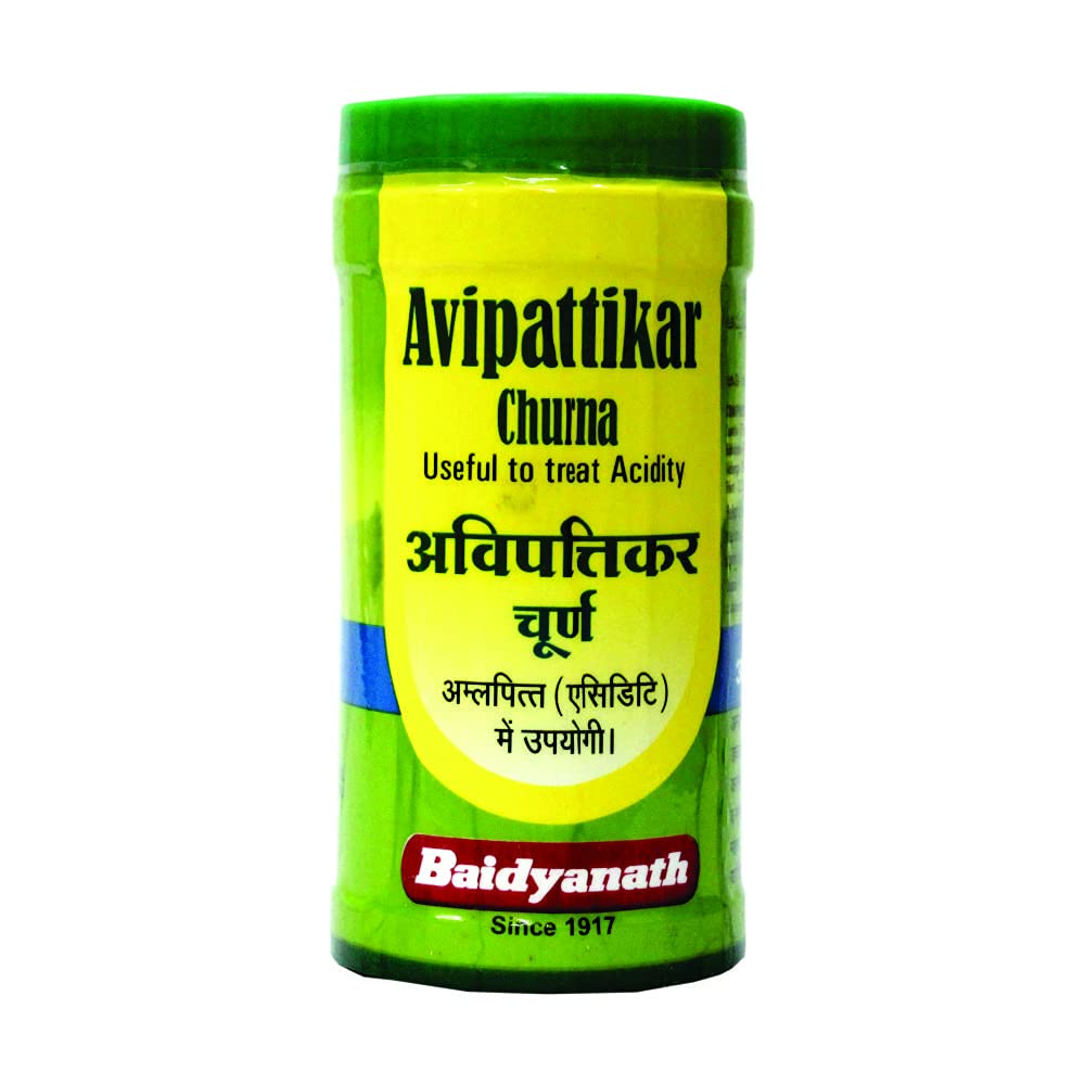 Baidyanath Avipattikar Churna bottle for hyperacidity and digestion support