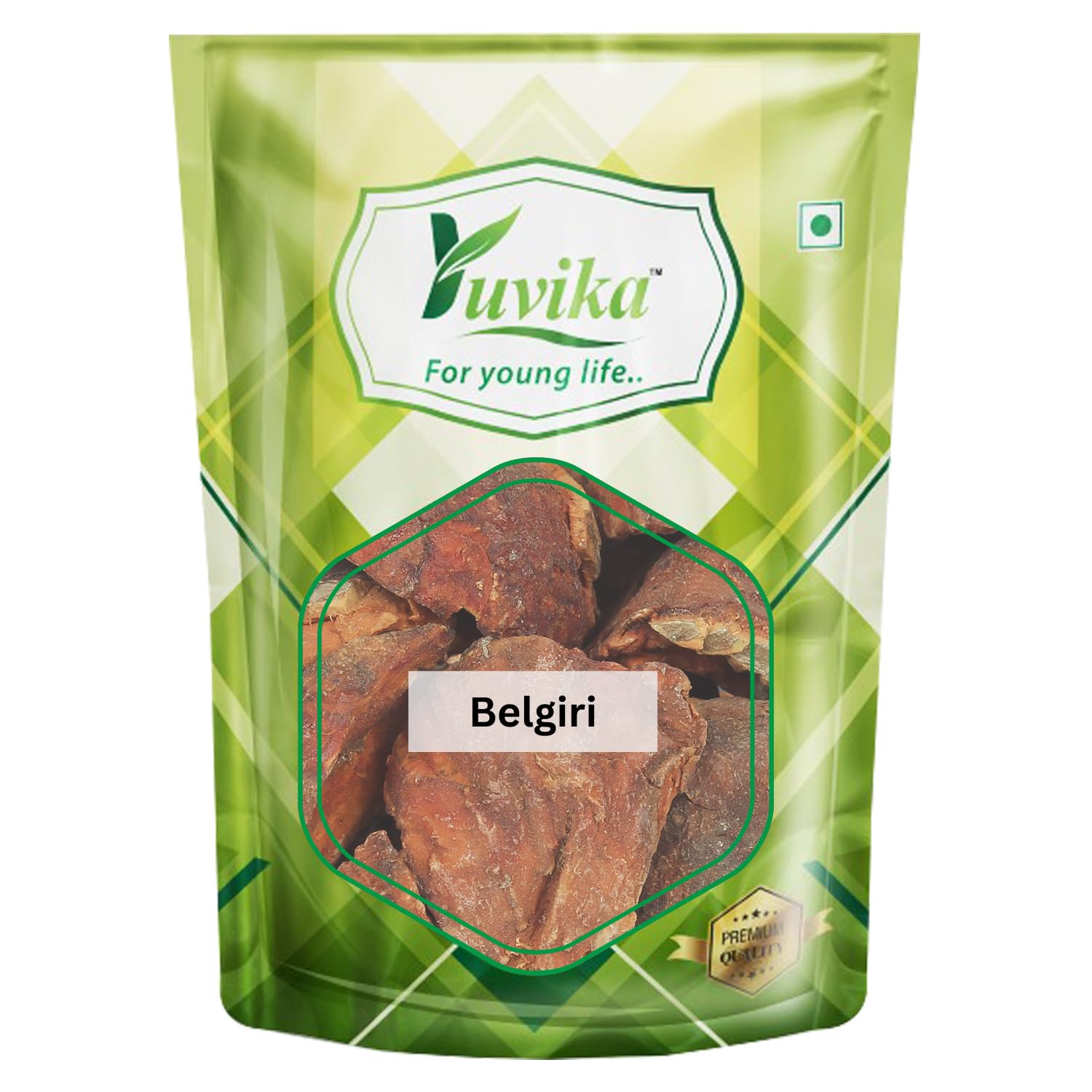 Whole dried belgiri bael phal wood apple in 400 g bag