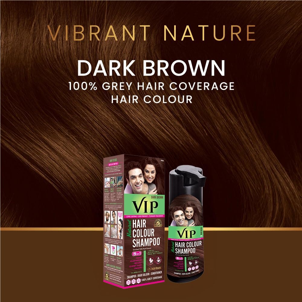 VIP HAIR COLOUR SHAMPOO (180 ml (Pack of 1), Dark Brown) – view 8